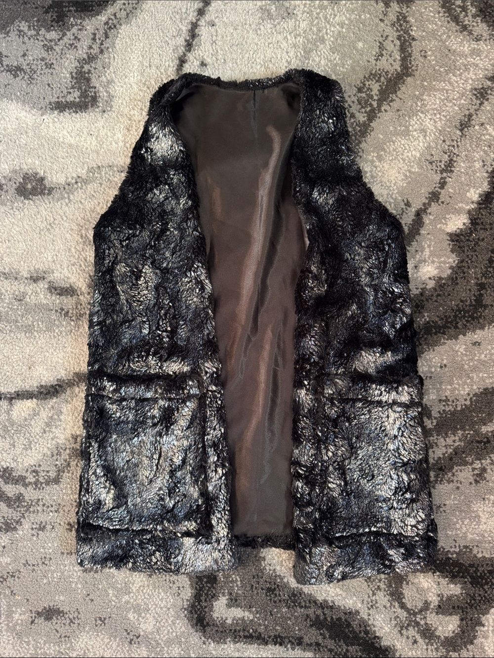 Black Milk Clothing Party Bear Faux Fur Open Front Vest